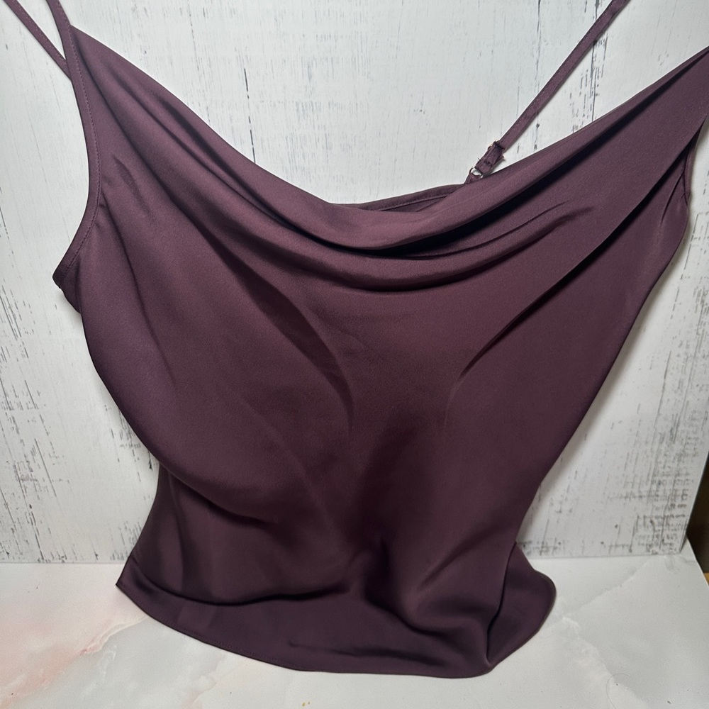 Ramy Brook Exclusive Abigail Cowl Neck Sangria Tank Top